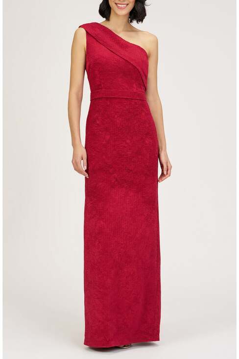 JS Collection Dresses & Skirts - JS Collections Red Briella One-Shoulder Column Gown